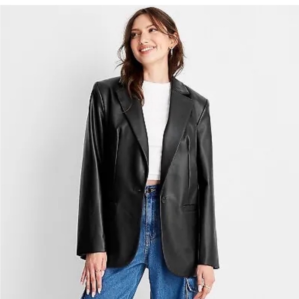 A New Day Faux Leather Blazer - Relaxed Fit